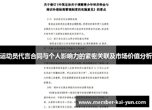 运动员代言合同与个人影响力的紧密关联及市场价值分析 运动员代言合同与个人影响力的紧密关联及市场价值分析